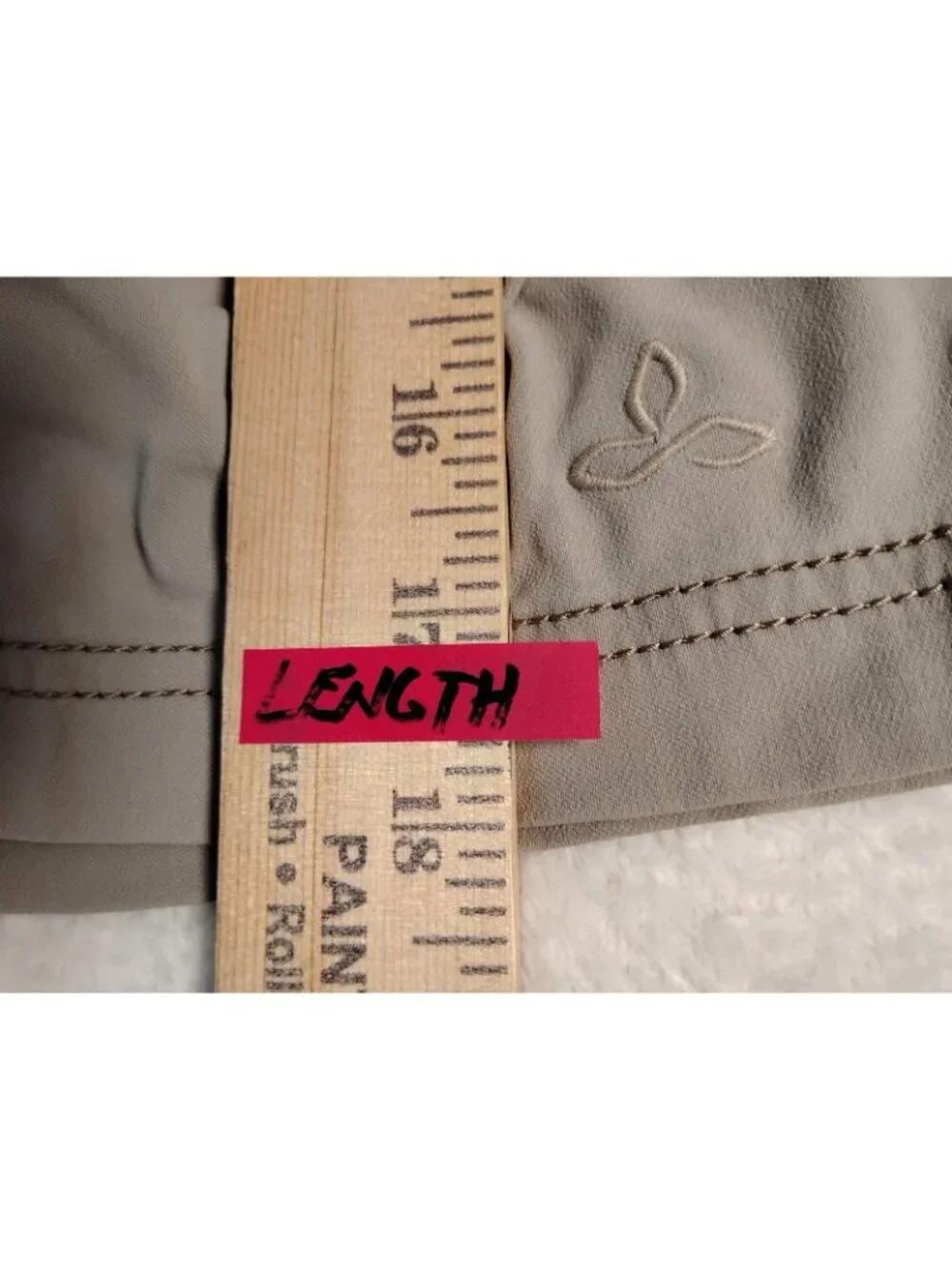 Prana Mens Breathe Shorts Comfort Stretch Logo Pockets Preppy 30W X 9L Tan